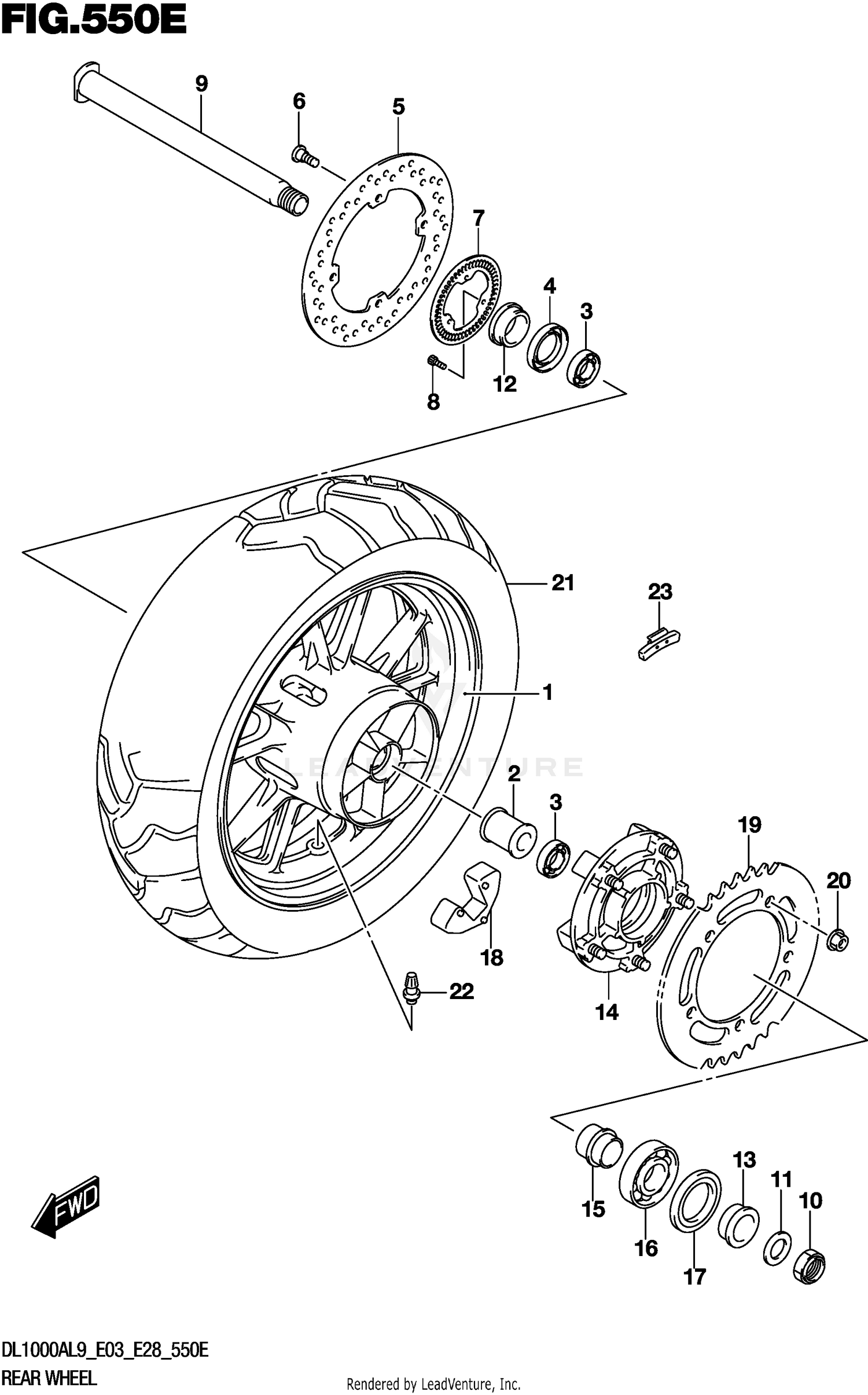 REAR WHEEL (DL1000AL9 E28)