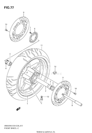 Front Wheel (an650ak6/ak7/ak8/ak9) Schematic