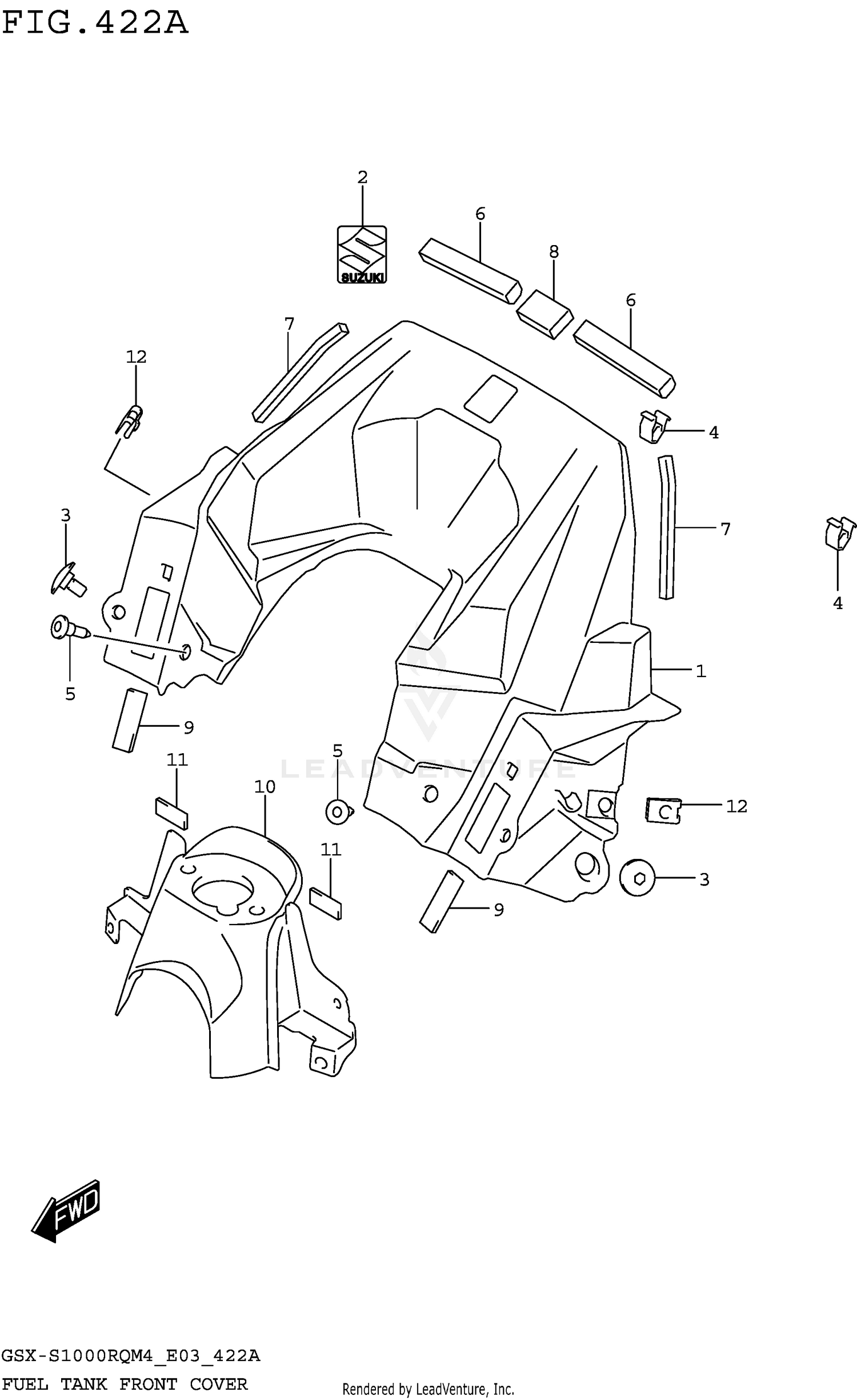 FUEL TANK FRONT COVER (GSX-S1000RQM4 E03)