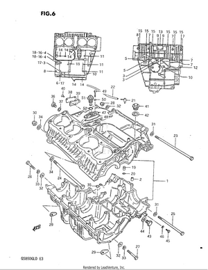 Crankcase (model D) Schematic