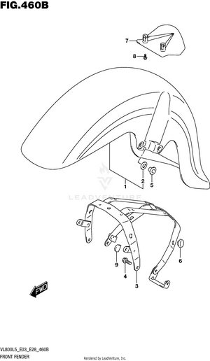 Front Fender (vl800l5 E33) Schematic