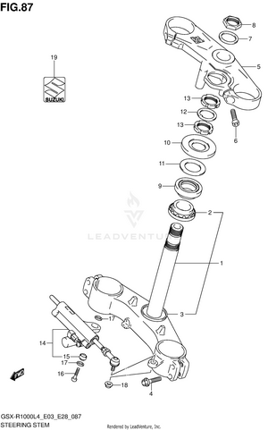 Steering Stem (gsx-r1000l4 E28) Schematic