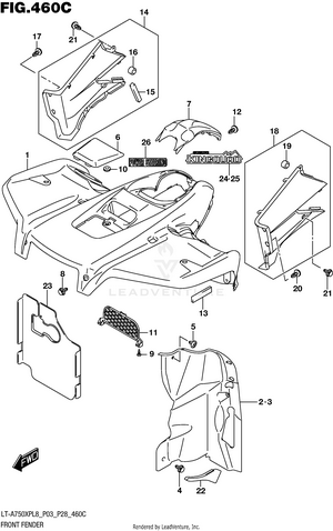 Front Fender (lt-a750xpl8 P33) Schematic