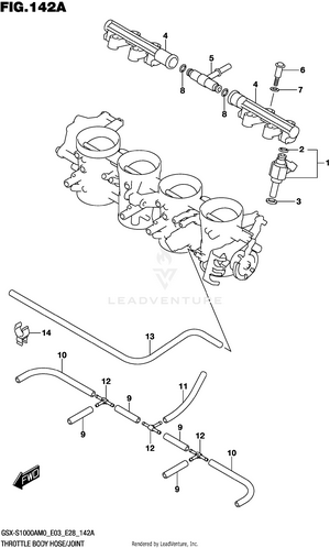 Throttle Body Hose/joint (e03,e28) Schematic
