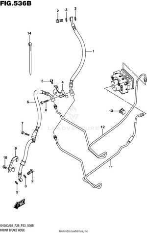 Front Brake Hose (uh200al6 P33) Schematic