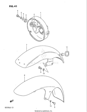 Headlamp Housing - Front Fender Schematic