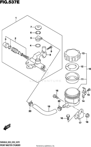 Front Master Cylinder (sv650xal9 E28) Schematic