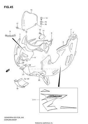Cowling Body (model K4) Schematic