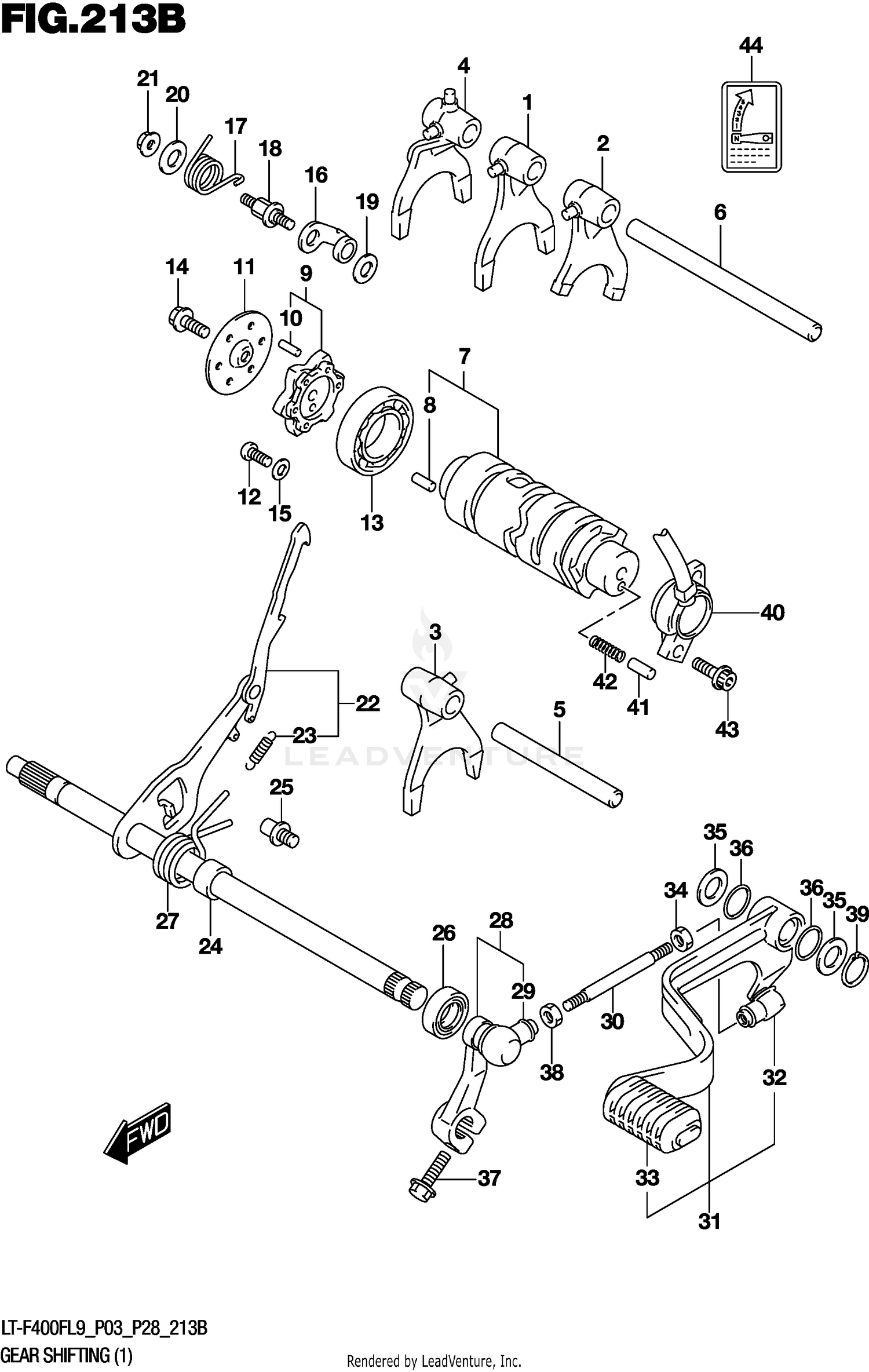 GEAR SHIFTING (1) (LT-F400FL9 P28)