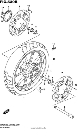 Front Wheel (dl1000al8 E28) Schematic