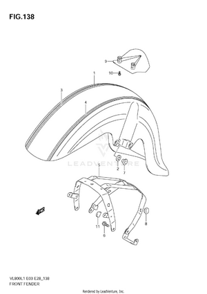 Front Fender (vl800c E28) Schematic