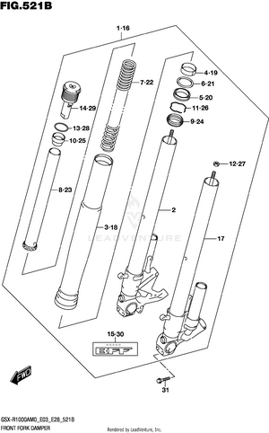 Front Fork Damper (gsx-r1000ra) Schematic