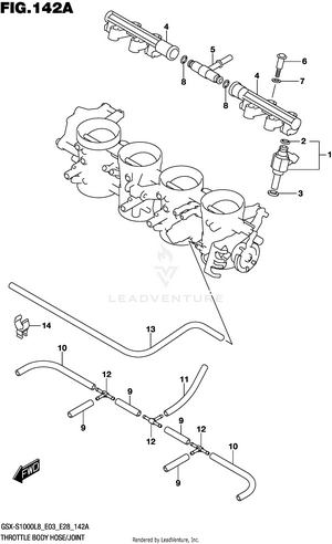 Throttle Body Hose/joint (gsx-s1000al8 E03) Schematic