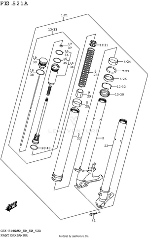 Front Fork Damper (gsx-r1000a) Schematic