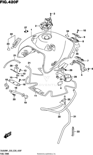 Fuel Tank ((dl650a):(e33)) Schematic