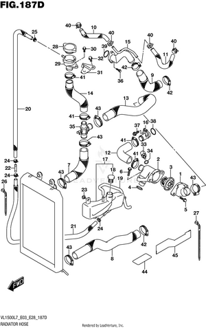 Radiator Hose (vl1500btl7 E28) Schematic