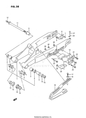 Rear Swinging Arm (model K/l) Schematic