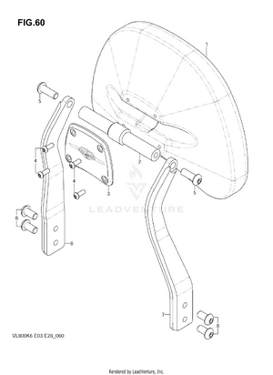 Backrest, Mounts, Saddlebags C50t Schematic