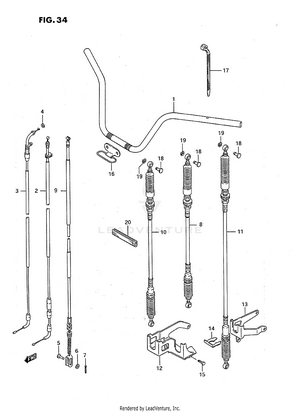 Handlebar - Cable (model J/k) Schematic