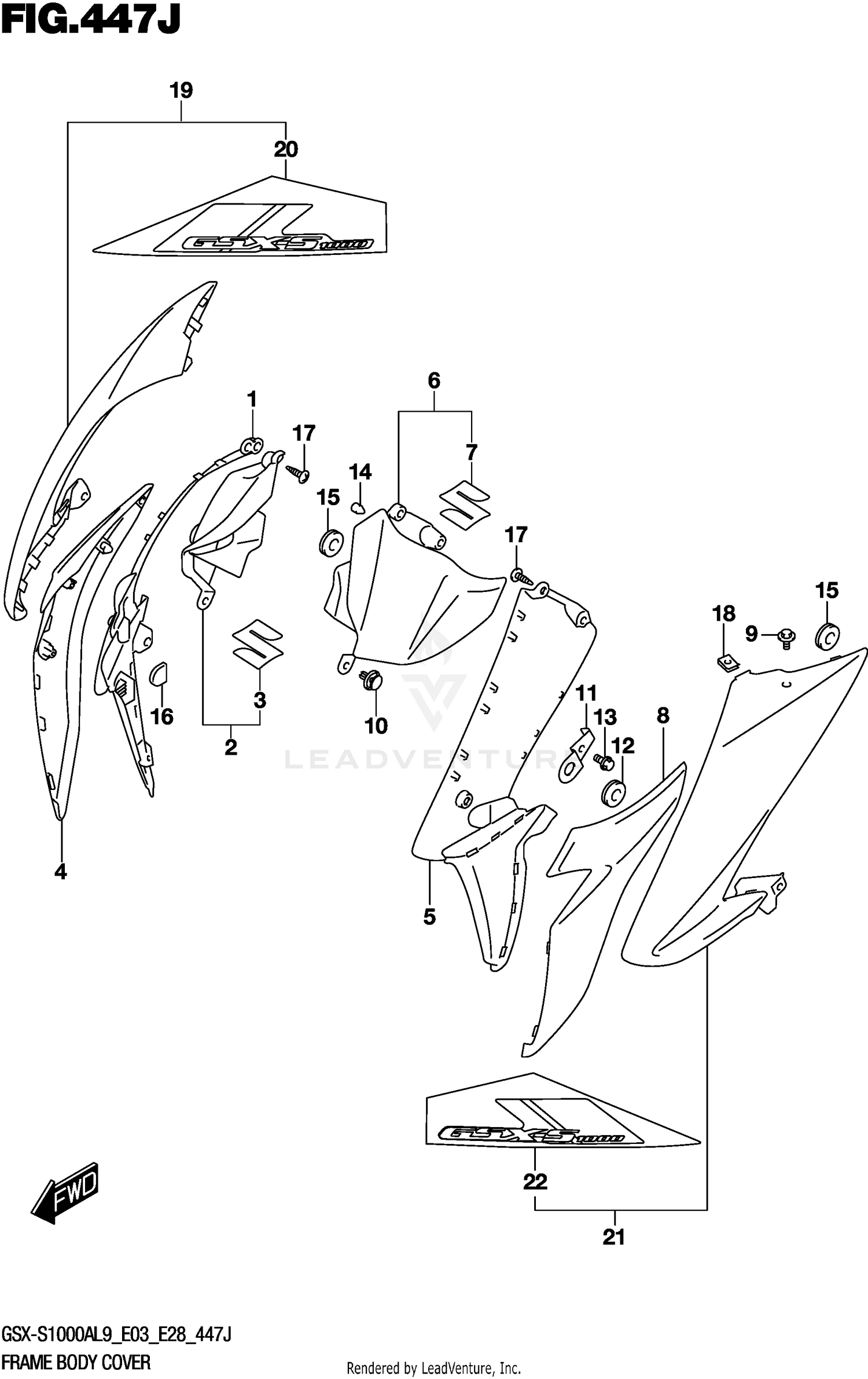 FRAME BODY COVER (GSX-S1000AZL9 E33)