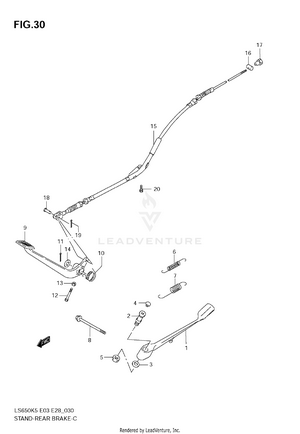Stand - Rear Brake Schematic