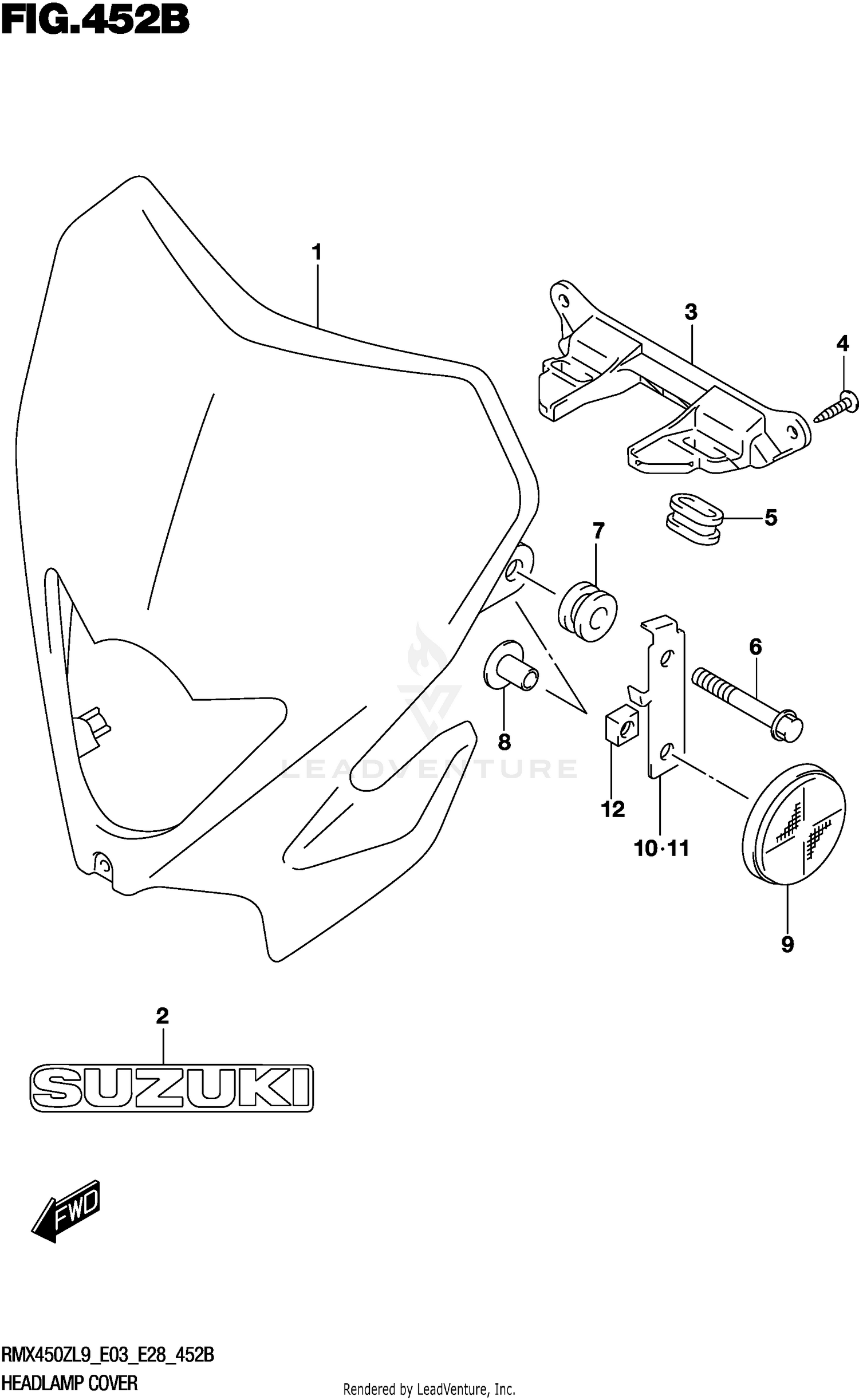HEADLAMP COVER (RMX450ZL9 E28)
