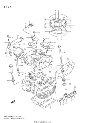 Front Cylinder Head (model K5/k6/k7/k8) Schematic