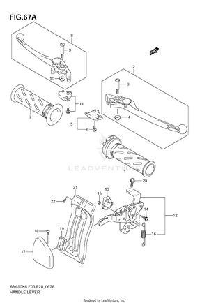 Handle Lever (an650ak9 E3,e33) Schematic