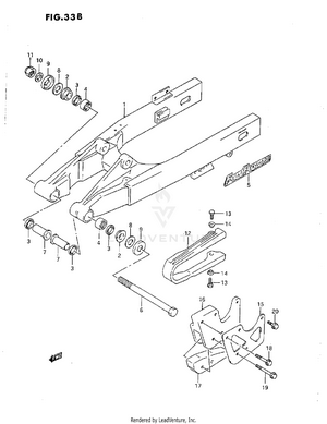 Rear Swinging Arm (l) Schematic