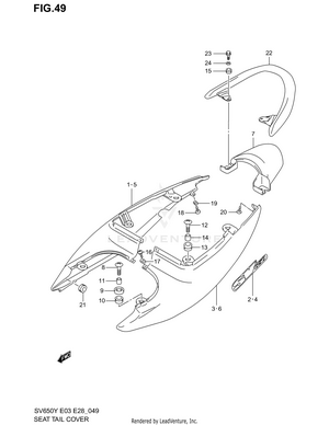 Seat Tail Cover (model Y) Schematic