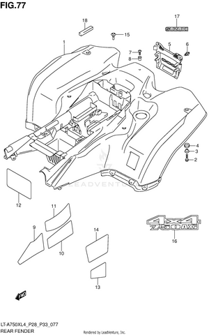 Rear Fender (lt-a750xzl4 P28) Schematic
