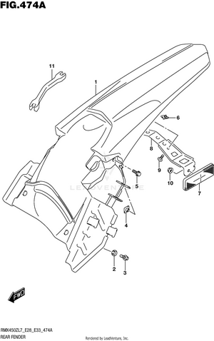 Rear Fender (rmx450zl7 E28) Schematic