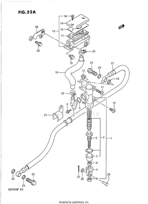 Rear Master Cylinder (model P) Schematic