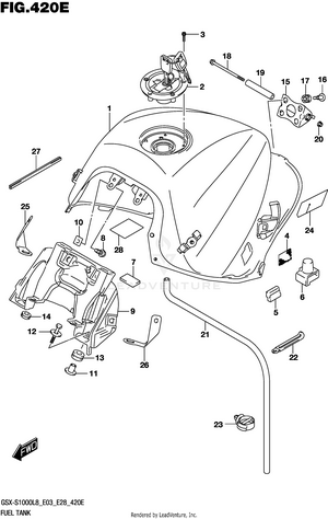 Fuel Tank (gsx-s1000l8 E33) Schematic