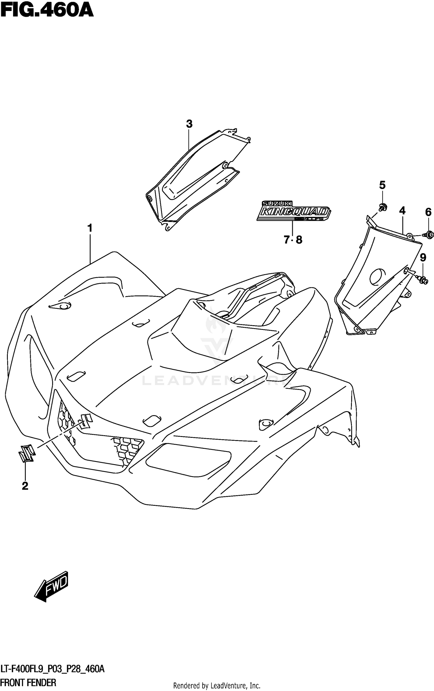 FRONT FENDER (LT-F400FL9 P03)