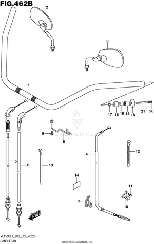 Handlebar (vl1500bl7 E28) Schematic