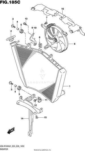 Radiator (gsx-r1000l5 E33) Schematic