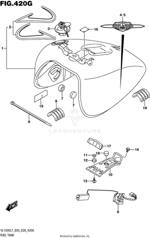 Fuel Tank (vl1500tl7 E33) Schematic