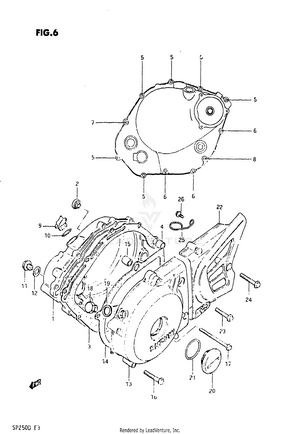 Crankcase Cover (model D) Schematic