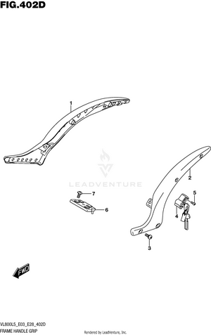 Frame Handle Grip (vl800tl5 E28) Schematic