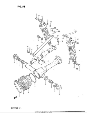 Rear Swinging Arm (model D) Schematic