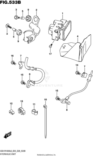 Hydraulic Unit (gsx-r1000al6 E33) Schematic
