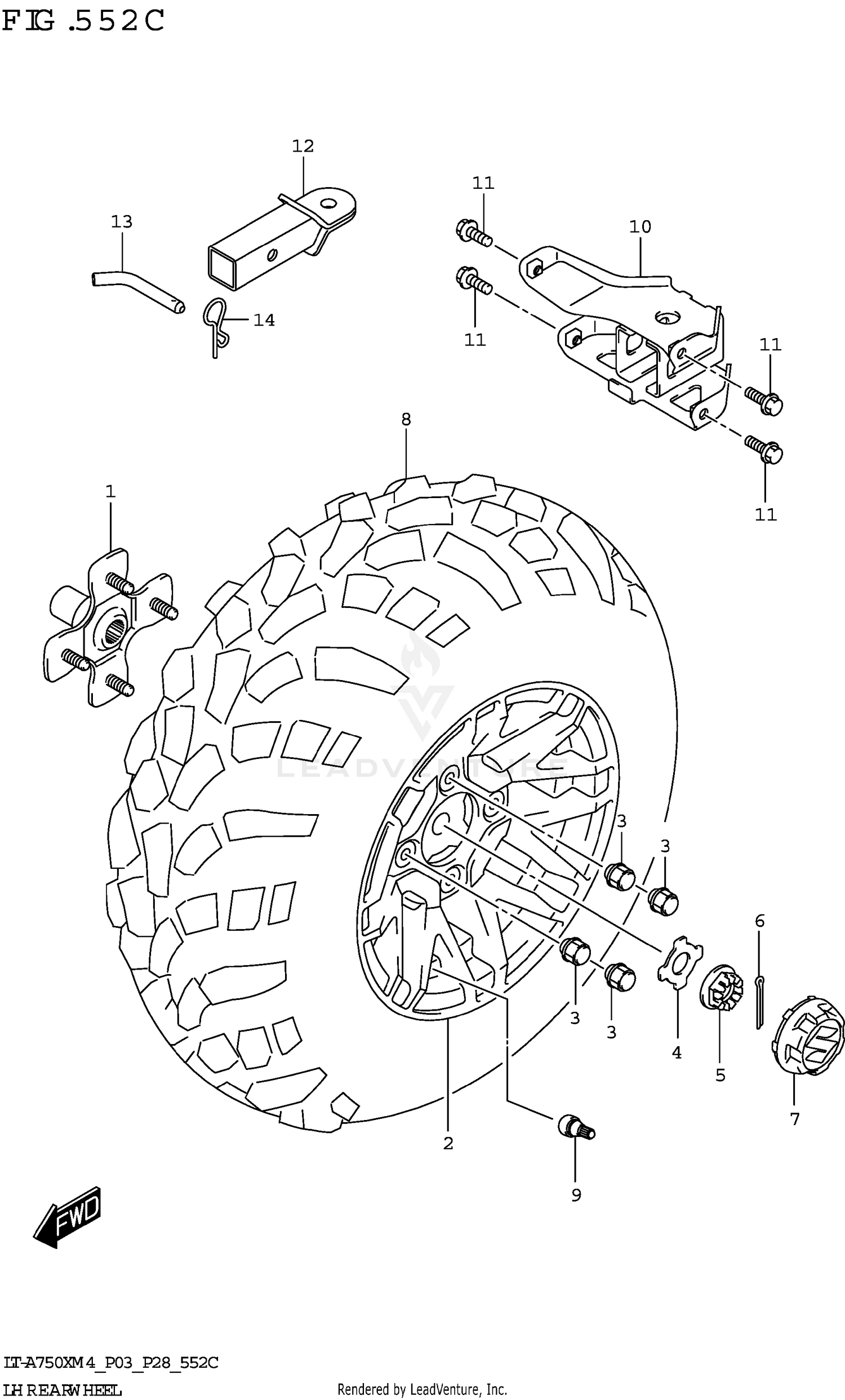 LH REAR WHEEL (LT-A750XPZ)