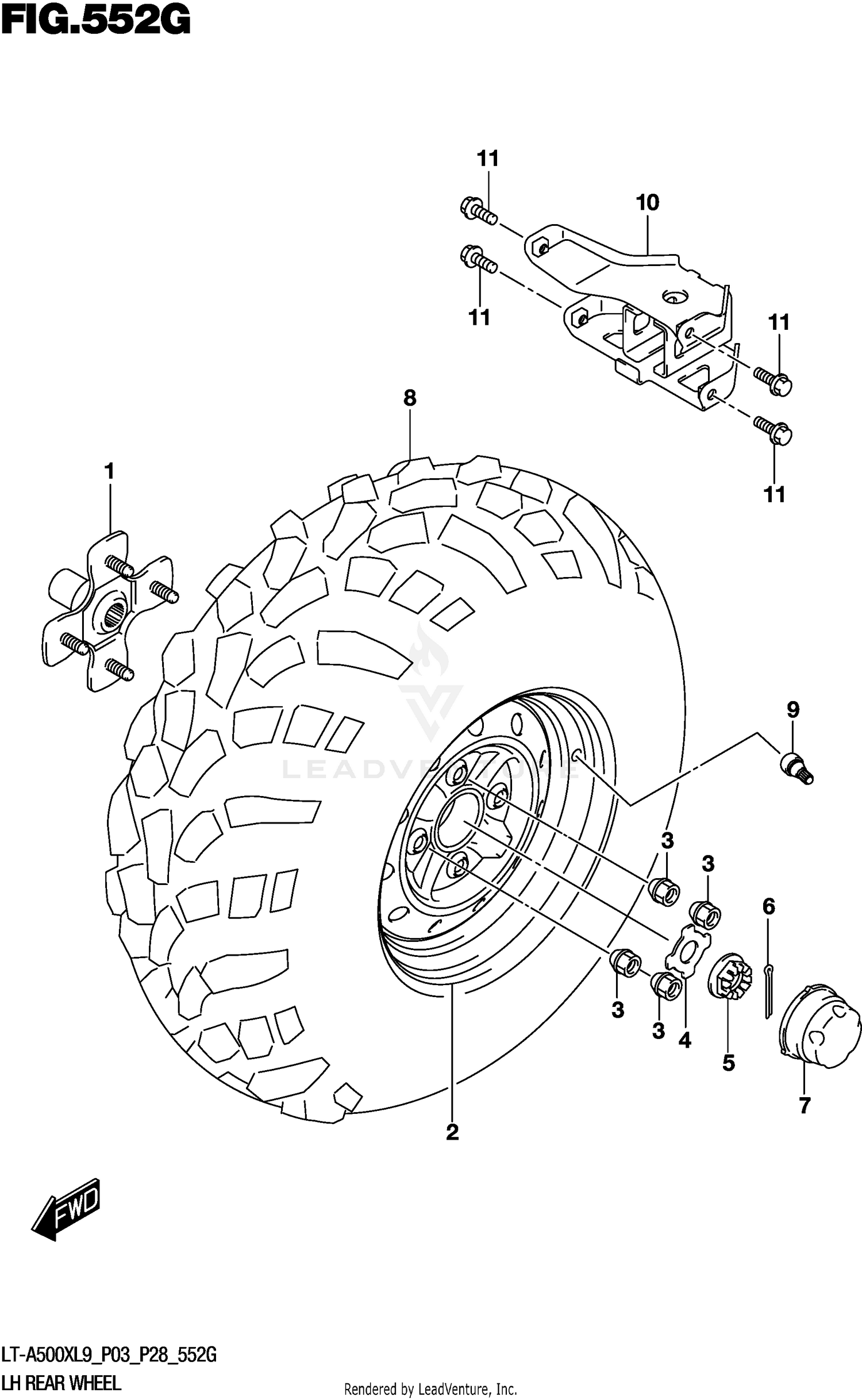 LH REAR WHEEL (LT-A500XPZL9 P03)