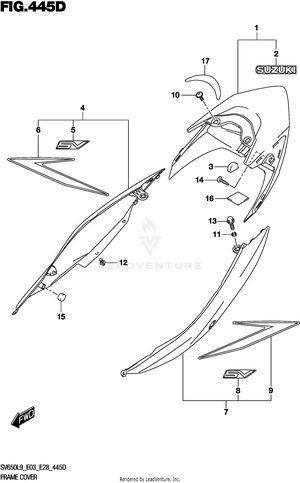 Frame Cover (sv650l9 E33) (for Agt) Schematic