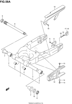 Rear Swinging Arm (model K5) Schematic