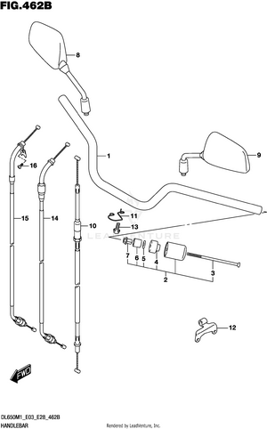Handlebar (dl650xa) Schematic