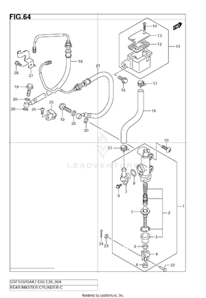Rear Master Cylinder (gsf1250sak7/sak8/sak9) Schematic