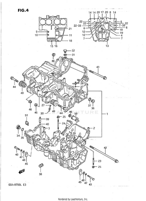 Crankcase (model J/k) Schematic