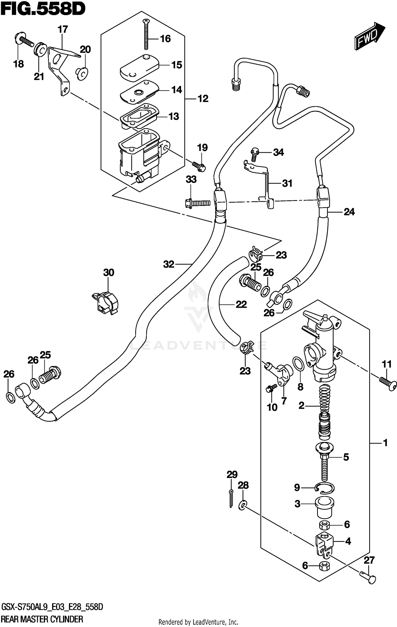 REAR MASTER CYLINDER (GSX-S750YAL9 E28)